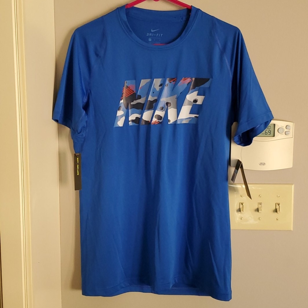 Nike Mens Dri-Fit Blue T - Medium